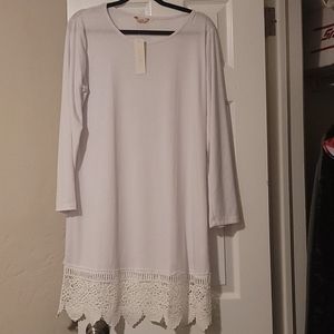 MiYang Women's Long Sleeve A-line Lace Stitching T